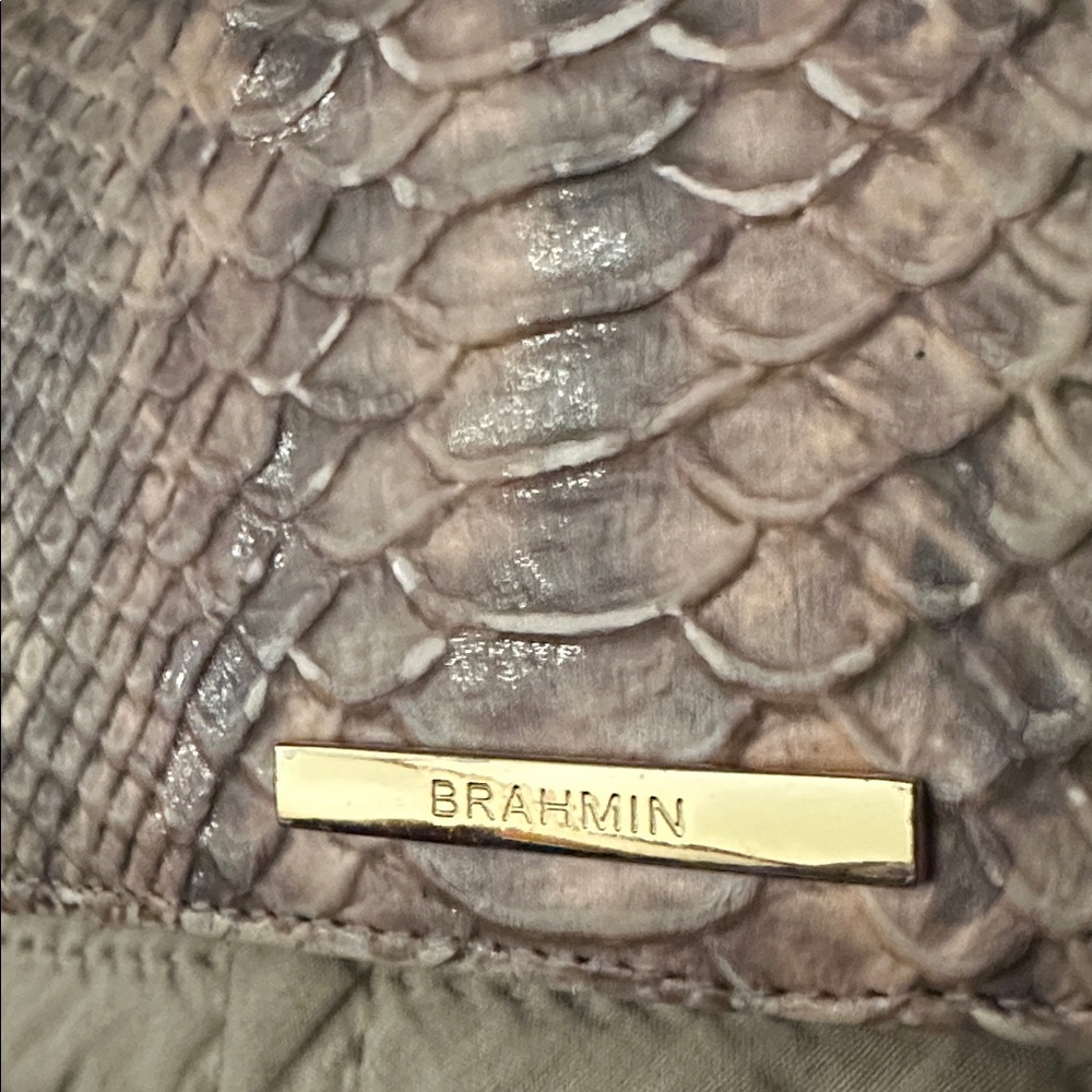 Brahmin Silver Grey Pink Snake Pattern Wallet - Picture 2 of 5
